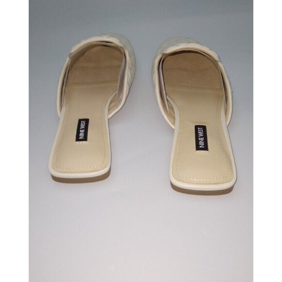 Nine West Quilted Cream Slip-On Mule Flats Womens Size 7 - Picture 6 of 9
